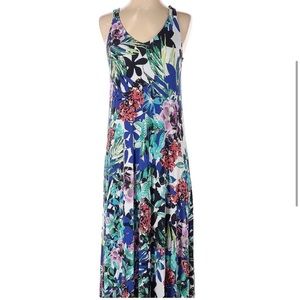 C&C CALIFORNIA Colorful Floral Print A-Line Raceback Maxi Dress Size: S